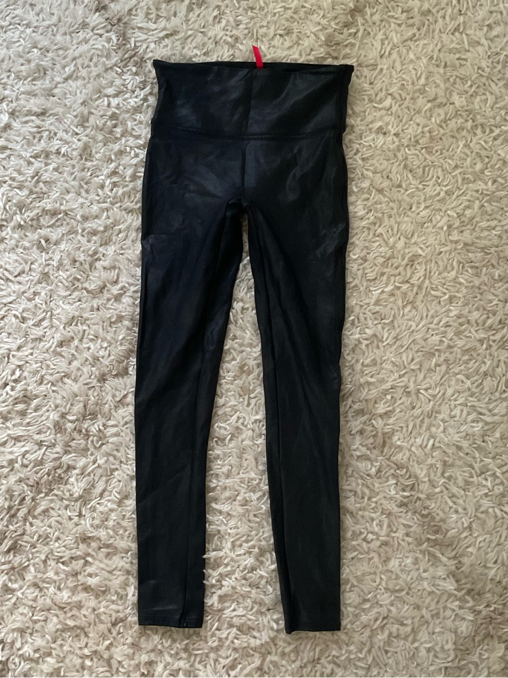 SPANX Black High-Waist Faux-Leather Leggings